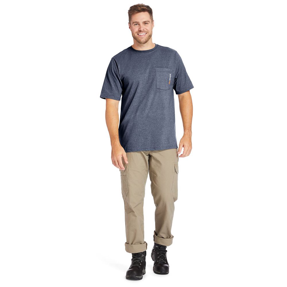 Tricouri Timberland Barbati Bleumarin - Pro® Big & Tall Base Plate Short-Sleeve - Romania - CLMYXK98